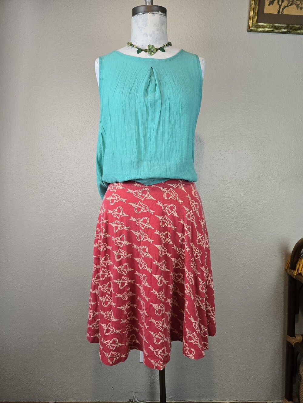 Effies Heart Carnaby Flare Skirt With Cupid Hearts And Arrow Print
